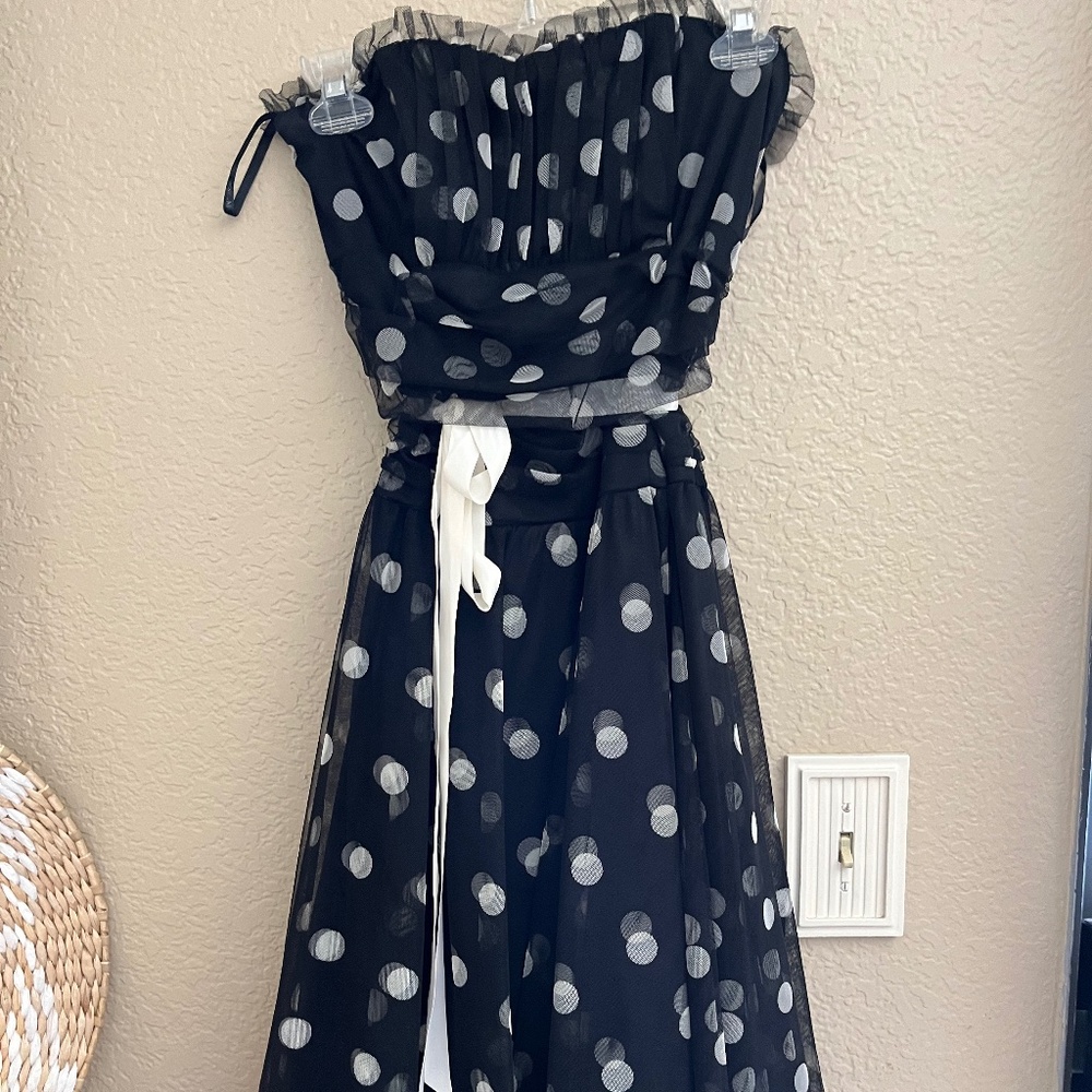 Scott McClintock black white polka dot dress size 6 (preloved)